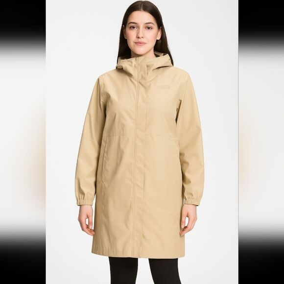 The North Face Daybreak Hooded Rain Jacket Parka Beige Women’s 1X - Picture 2 of 16